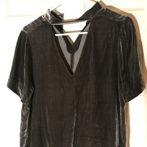Velvet V-Neck Top